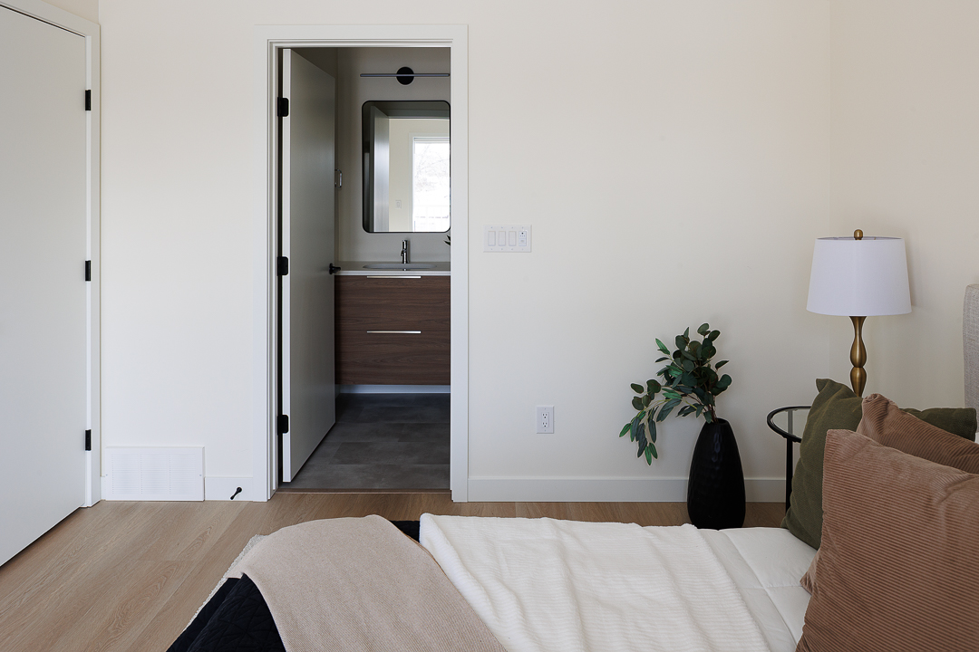 Bedroom looking through to the ensuite bathroom