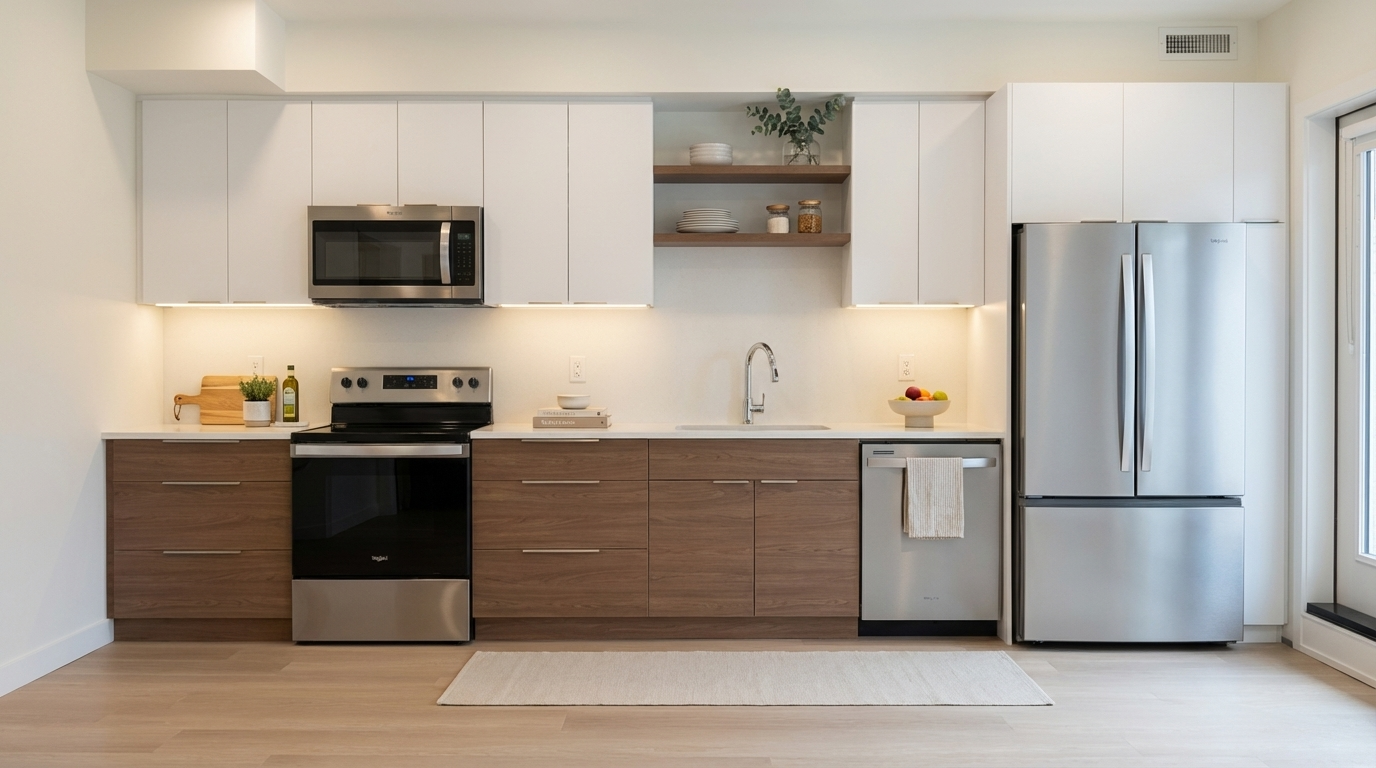 Unit 01 — 2 bedroom lower-level kitchen, west side